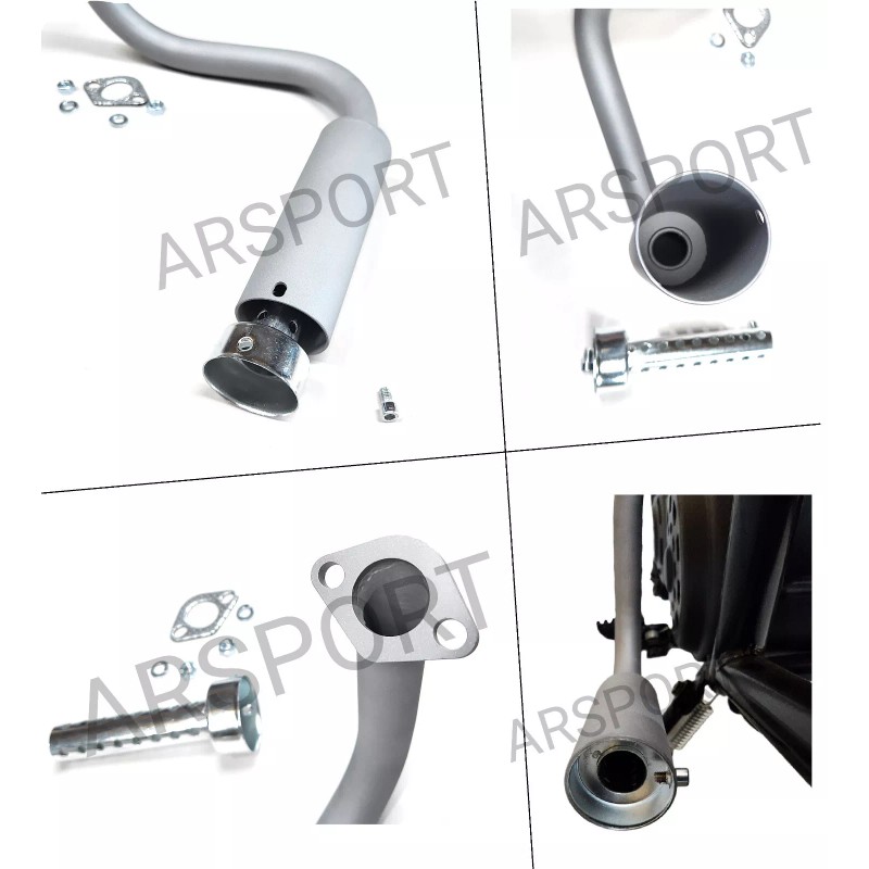 ARSPORT Exhaust Header / Muffler for minibikes 196cc-224cc Torque converter