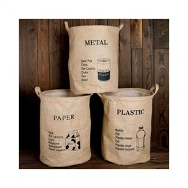LuminaD Round Eco-Friendly Recycling Bins 3-Piece Set Select/Metal