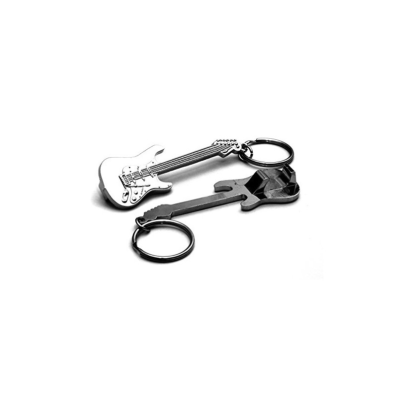 Gifticuffs Metal Bottle Opener Electric Rock Guitar with Keyring Attachment