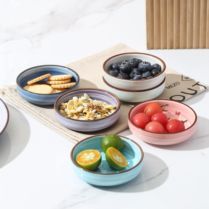 Selamica Ceramic 2.5 OZ Soy Sauce Dishes Set of 6,