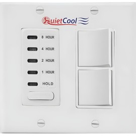QuietCool NEW QuietCool Combo 3 Speed Control Switch & 8 Hour Timer with 2-Gang Wall Plate