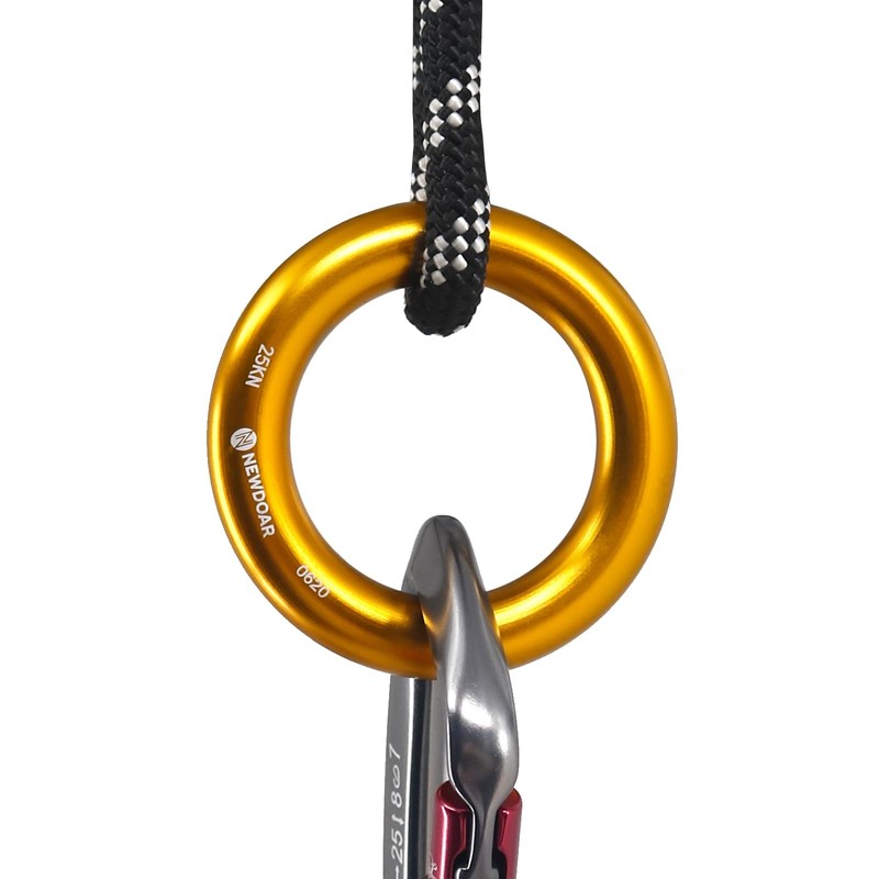 NewDoar Rappel Ring 25kN Gold Large O-Ring Rope Connector for