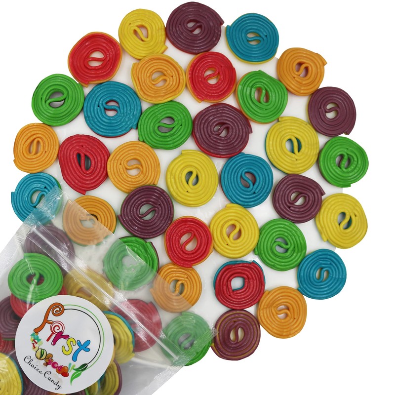 FirstChoiceCandy Licorice Wheels Gummy Candy (Two Faced Rainbow, 2 Pound)