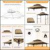 Figfeu Grill Gazebo Replacement Canopy Roof Figfeu 5x8 Double Tiered