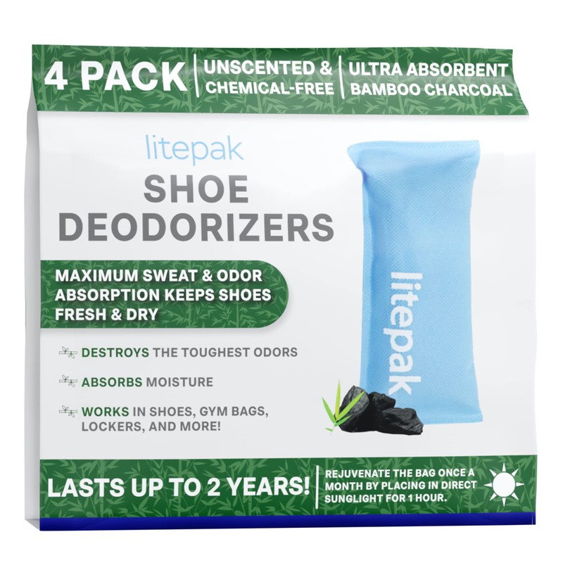 Litepak Shoe Deodorizer and Odor Eliminator Activated Charcoal Odor Absorber
