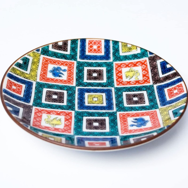 Stylish Kutani Ware Dish, Specialty, Bean Plate, Old Kutani Iroe