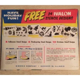 NEW Vintage Ivalon Sponge 24 Holiday Stencils by Simoniz Christmas NOS