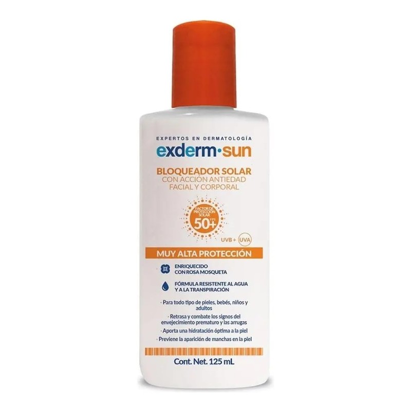 Exderm Sun Fotoprotector Solar Fluido FPS 50+ 125ml - Bloqueador