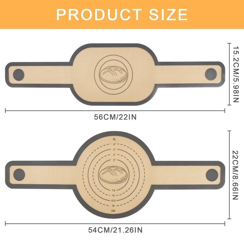 Silikon Backmatte für Dutch Oven 2 Stück, Wiederverwendbare Silikon Backmatte