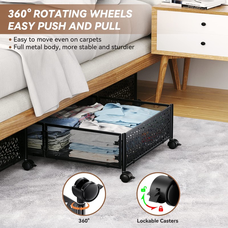 Under Bed Storage Containers with Wheels, Under Bed Shoe Storage