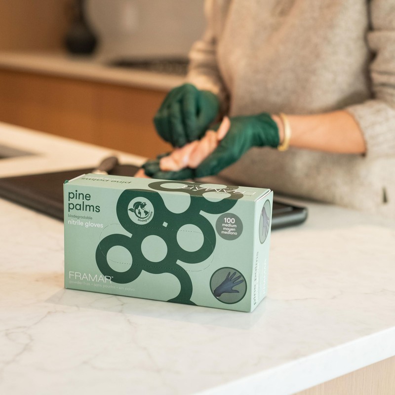 FRAMAR Green Nitrile Gloves Small – Biodegradable Gloves Disposable Small,