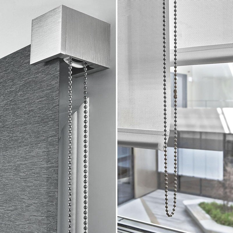 6 Meter/19.69 Feet Roller Blind Chain, 4.5mm Silver Vertical Blind