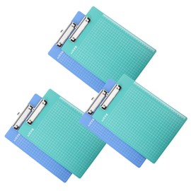 Operitacx 6pcs Plastic Clipboards with Measuring Ruler A4 Size File Holder Strong Clip for Paper Office/School Use