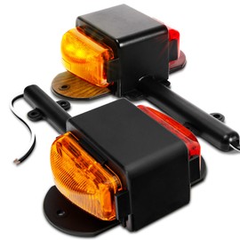 TRUE MODS 2pc 7" Amber + Red LED Trailer Fender Light Set [DOT Approved] [SAE P2] [IP67 Waterproof] Surface Mount Clearance Marker Lamp for Boat Enclosed Utility Cargo Trailer Hauler Car Truck