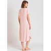 Latuza Women's Soft Viscose Short Sleeves Long Nightgown, Light Pink,