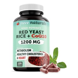 Yuve Arroz Rojo Levadura 1200mg Con Coq10 120 Caps