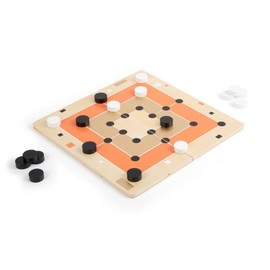 small foot Mill and Solitaire "Gold Edition" Made of Wood, Two Board Games in Modern Look, from 6 Years, 12220