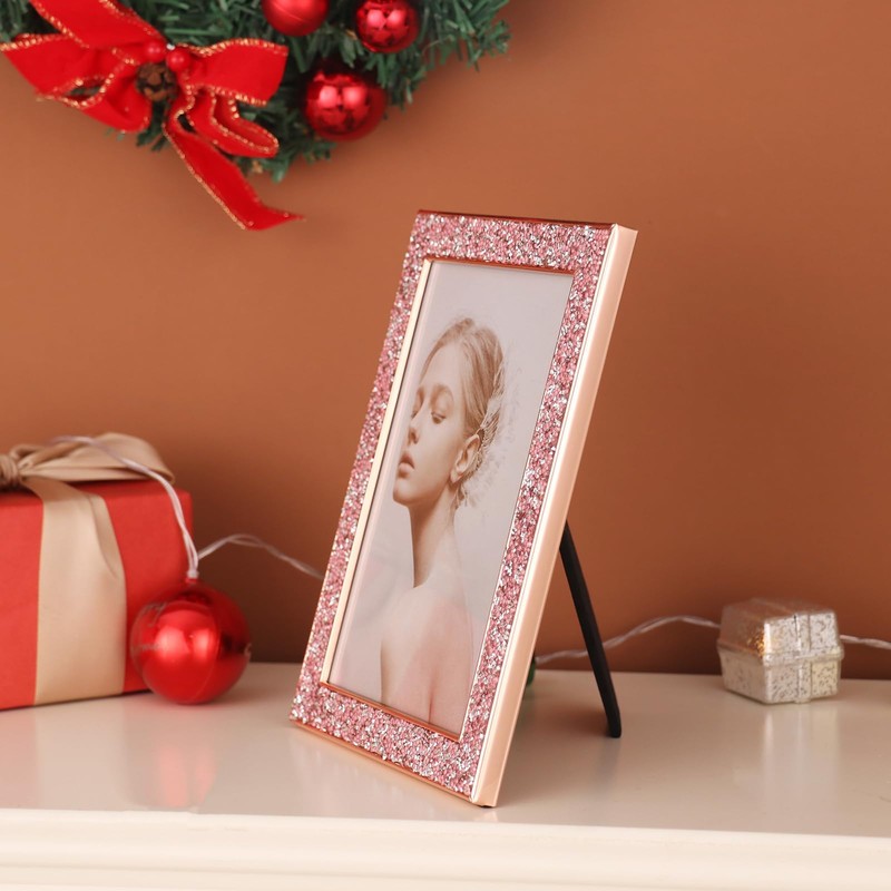 Baseo Rhinestone Picture Frame 5x7, Bling Diamond Photo Frame, Made