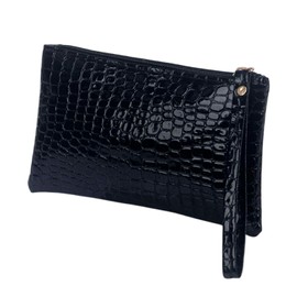 Naunna Purse for Women - Long Faux Leather Crocodile Pattern Purse Portable Handbag for Money and Cards Ideal for Office, Work, Events and Gifts, black, Modern
