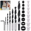 Rustark 23 Pcs Wood Drill Bit Set with Dowel Pins