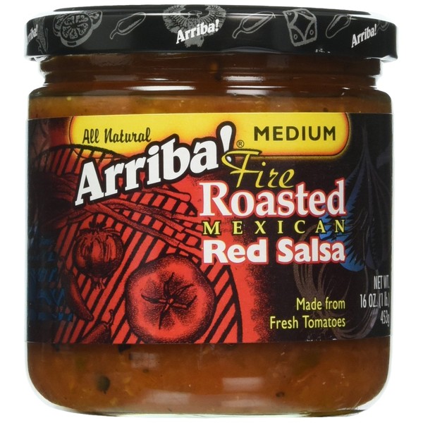 Arriba Fire Roasted Mexican Red Salsa Medium 16 Ounce (Pack of 6)
