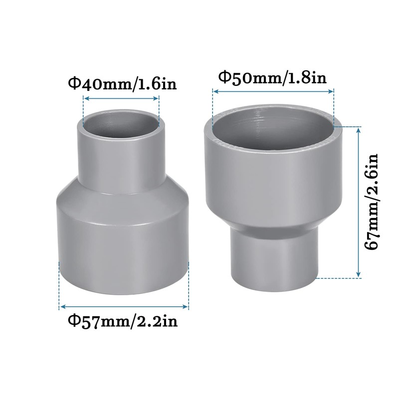 QUARKZMAN 50 mm x 40 mm PVC Reducer Coupling x