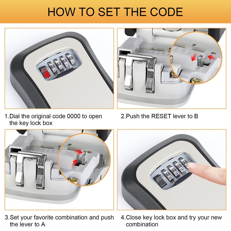 GRIFEMA Key Safe Wall Mounted Police Approved, Lock Box Outdoor