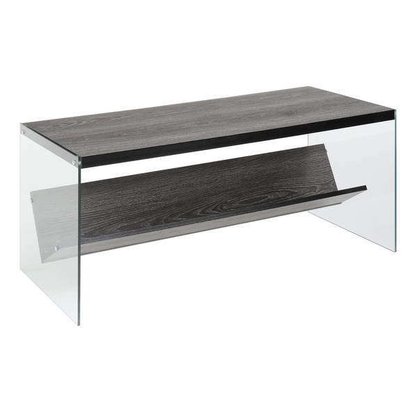 Convenience Concepts SoHo Coffee Table, Weathered Gray / Glass