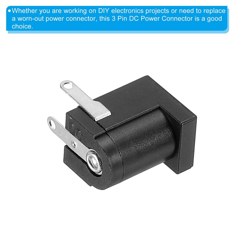 PATIKIL 5.5x2.1mm DC Power Connector, 5 Pack 3 Pin PCB