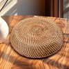 Hand-Woven Rattan Key Basket, Round Rattan Key Tray for Entryway