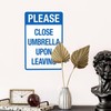 Notice Close Umbrella Upon Leaving Warning Sign, Pool Rules Metal