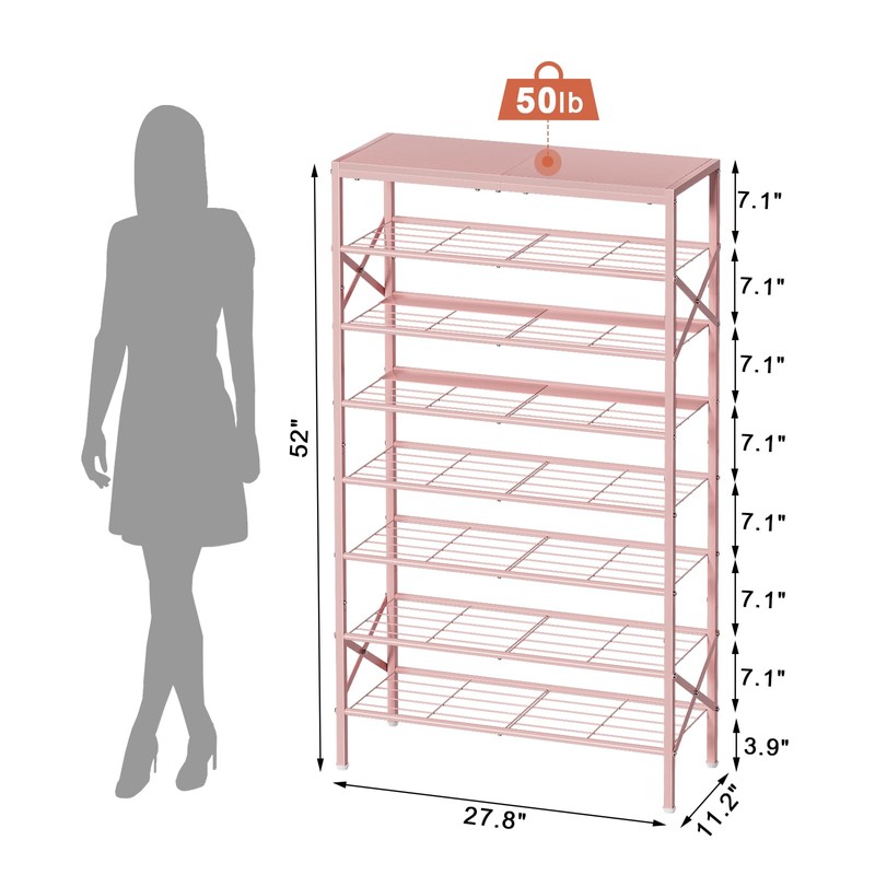UNITSTAGE 8-Tier Tall Shoe Rack Organizer Shoe Storage for Entryway
