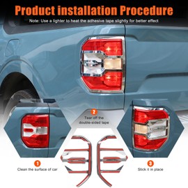 Car Tail Light Frame Cover Trim for Ford Maverick 2022-2024, Rear Lights Frame Cover Car Decoration Accessories (Silver)