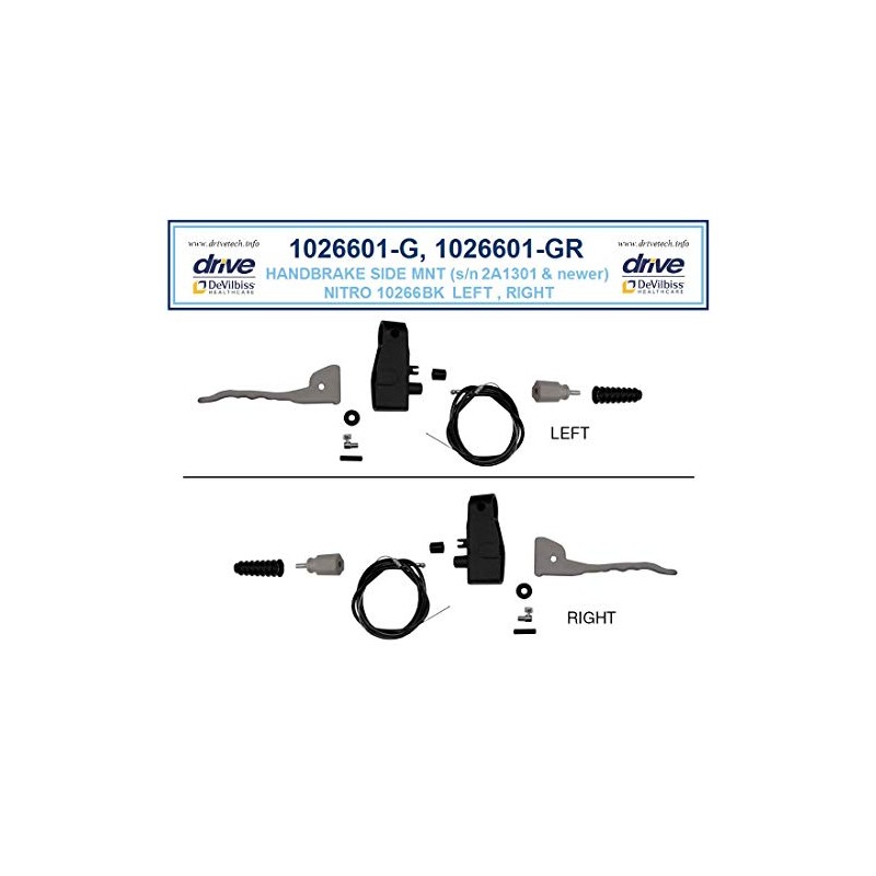 Replacement Parts for Drive Nitro Hemi Height Rollator, 10266HD-BR (2.