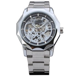 Business Male Automatic Watch Wristwatch Man Fashion Mechanical Watch Waterproof Black+ White