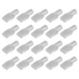 sourcing map 120Pcs Spoon Shaped Shelf Support Pegs Holder, 7mm Metal Nickel Plated Shelf Pins for Bookshelf Wardrobe Closet Cupboard Bookcase Pantry Shelving, Silver
