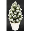 Artificial Mini Christmas Tree with Snow in a Pot Made