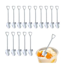 KINGSUPER 15 PCS Mini Shovel Spoons for Desserts 6 inch Stainless Steel Ice Cream Spoons Small spoons