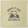 Azeeda 40cm x 40cm 'Golf Cart Motto' Canvas Cushion Cover