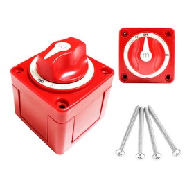 Boat Battery Disconnect Switch Single Circuit Waterproof 12V 48V Battery Shut Off Switch ON/Off 300A Heavy Duty Ignition Protected Power Kill Switch for Marine Ship Car RV Truck