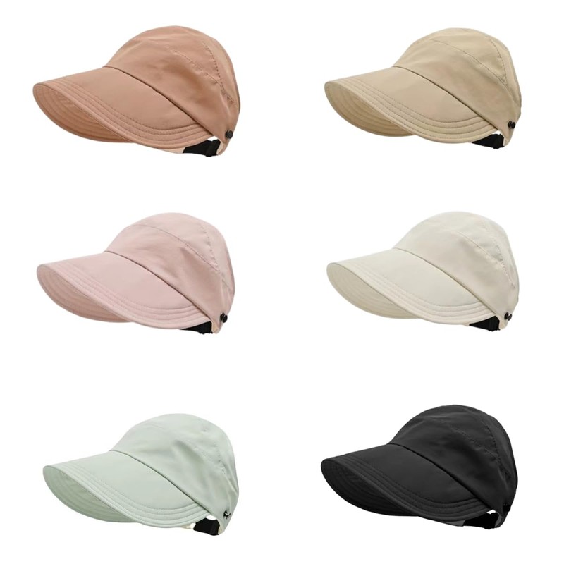 BUDUBIBI Summer Sun Hat, Women's Ponytail Baseball Cap, Outdoor Hollow