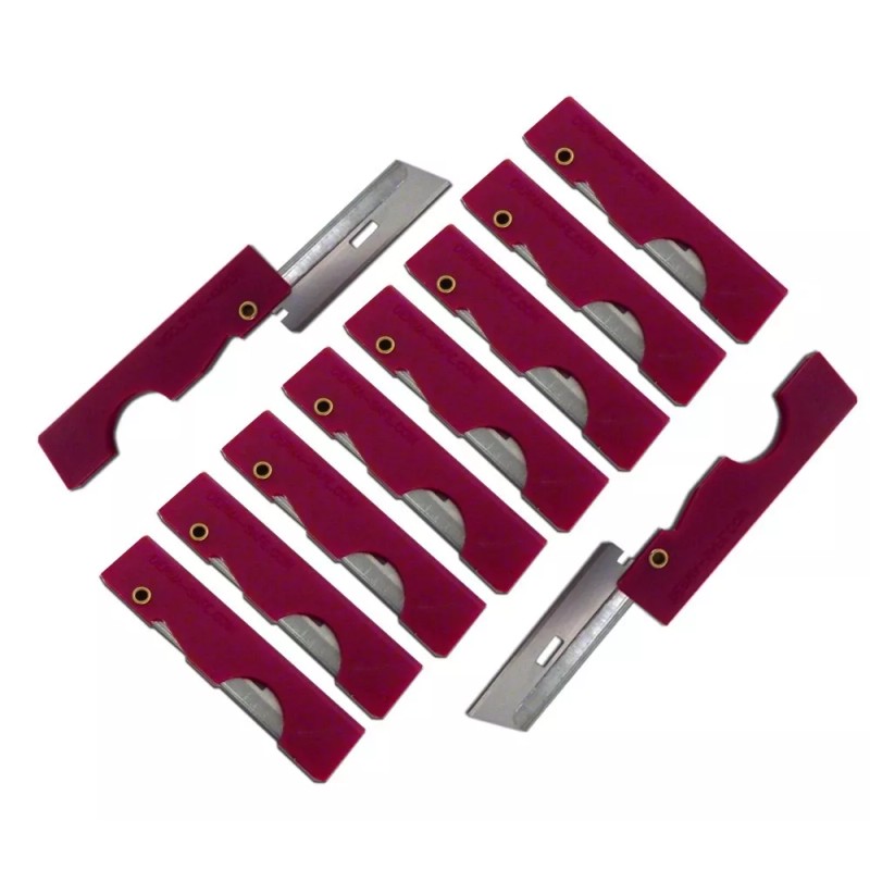 Derma-Safe Derma Safe Folding Razor Knife 10 pack Red for