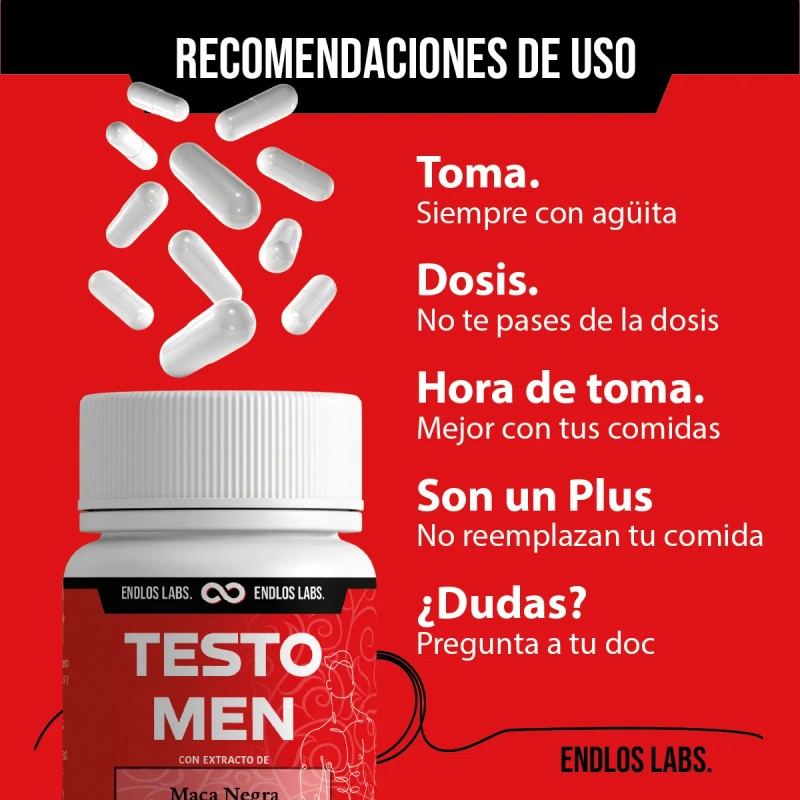 Testo Men Precursor Testosterona Maca Fenogreco Cúrcuma (3) Sin Sabor