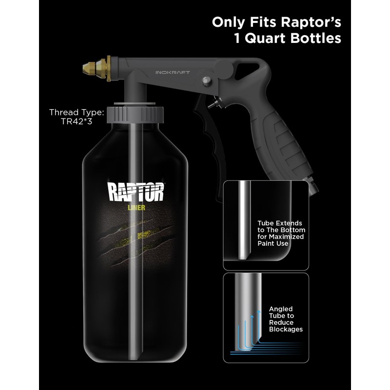 InoKraft Rust Proofing Spray Gun, Bedliner Gun with Adjustable Nozzle