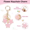 [PATIKIL] Pink Flower Keychain Decoration Cute Enamel Key Chain Initial