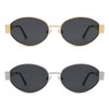 SOJOS 2 Packs Retro Oval Sunglasses for Women Men Trendy