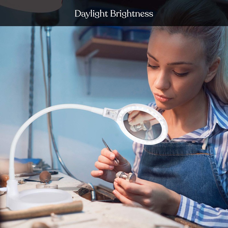 Brightech LightView Pro Flex 2 in 1 Magnifying Desk Lamp,