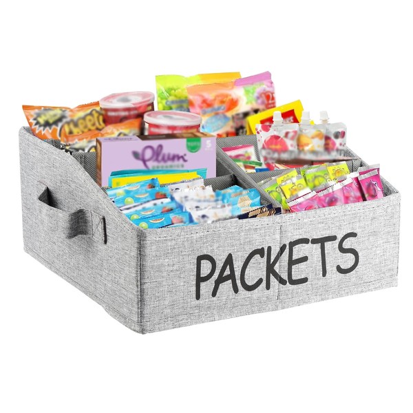 Xbopetda Fabric Snack Organizer with Handle, 8 Compartments Snack Box