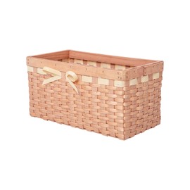 Storage Basket for Gifts Empty, Rectangular Woodchip Basket for Home Decor, 12.6×6.69×6.3 inch (Brown)
