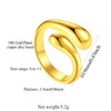 FindChic Waterdrop Statement Rings for Women 18K Gold Plated Adjustable